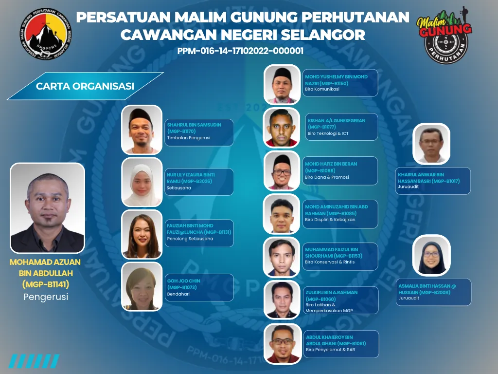 PMGPCNS organization chart showing the current committee structure